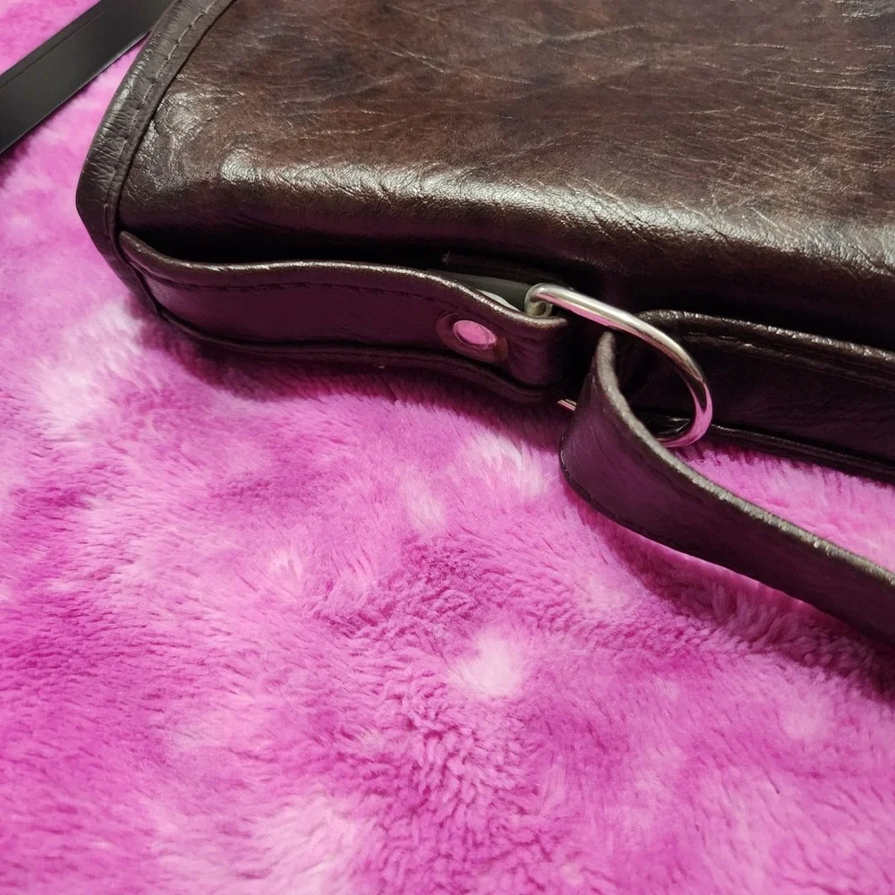 Vintage Samsonite Sentry Brown Faux Leather Hanging Bi-Fold Garment Bag Travel‎